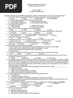 2nd Quarter Summative Test