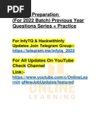 #Infytq Preparation (For 2022 Batch) Previous Year Questions Series + Practice