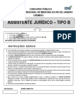 Idib 2021 Cremerj Assistente Juridico Prova