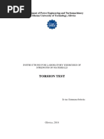 Torsion Test: Department of Power Engineering and Turbomachinery Silesian University of Technology, Gliwice