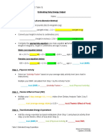 Step 1. Basal Metabolism (Harris-Benedict Method) : Table 3 (Submit ONLY ONE Table 3) Estimating Daily Energy Output