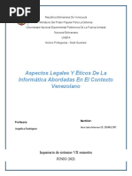 Aspectos Legales Y Éticos de La Informática Abordadas en El Contexto Venezolano