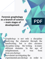 Forensic Graphology As A Branch of Science - Main Stages of Development