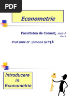 Curs 1 - Introducere in Econometrie