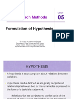 05 - Formulation of Hypothesis