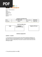 ECO111 Microeconomics Class: Handed Out: Submission Due: Format: Submission Mode: Email To