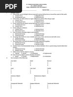 St. Francis National High School SF I, Limay, Bataan Third Periodical Test in Science 7 NAME: - YR/SECTION