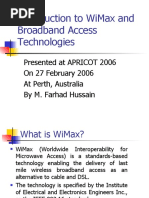 WiMax and Broadband Accesstech