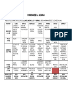 Horario de Alimentacion de La Semana 2021