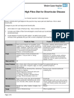 Low Irritant High Fibre Diet For Diverticular Disease