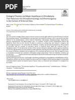 Ecological Theories and Major Hypotheses in Ethnobotany