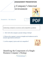 Analyzing Company's Internal Environment: Strategic Management Presentation