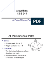 Algorithms CSE 245: All Pairs of Shortest Path