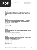 Public Health: Inside Listening and Speaking 3 Unit 4 Answer Key