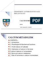 Department of Periodontics and Implantology: Calcium Metabolism