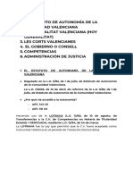 El Estatuto de Autonomía de La Comunidad Valenciana