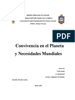 Convivencia en El Planeta y Necesidades Mundiales