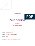 Assignmengt On Free Consent