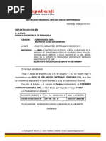 Informe de Adelanto de Materiales - Paramonga