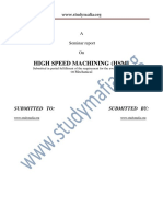 Mech High Speed Machining HSM Report