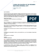 Reglamento para Aplicación Ley de Régimen Tributario Interno, Lrti