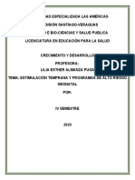 Estimulación Temprana y Programas de Alto Riesgo Neonatal