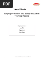 Employee Health and Safety Induction Training Record 1