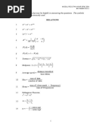 The Following Formulae May Be Helpful in Answering The Questions. The Symbols Given Are The Ones Commonly Used