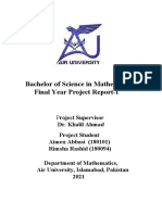 Bachelor of Science in Mathematics Final Year Project Report-I