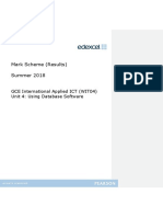 Mark Scheme (Results) Summer 2018: GCE International Applied ICT (WIT04) Unit 4: Using Database Software