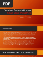 Seminar Presentation On: Small Scale Industries