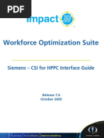 Workforce Optimization Suite: Siemens - CSI For HPPC Interface Guide