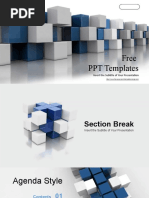 Abstract Blue Cube PowerPoint Templates