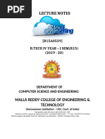 Lecture Notes: (R15A0529) B.Tech Iv Year - I Sem (R15) (2019 - 20)