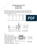 Problem Sheet - Design of Keys