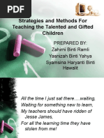 Strategies and Methods For Teaching The Talented and Gifted Children