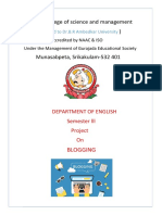 Gayatri College of Science and Management : Department of English Semester LLL Project On