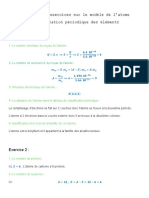 Le Modele de L Atome Corrige Serie D Exercices 1 1