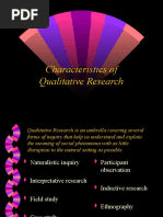 Characteristics of Qualitative Research