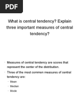 Central Tendency + Dispersion