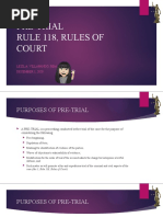 Pre-Trial Rule 118, Rules of Court: Leizl A. Villapando, Mba DECEMBER 1, 2020