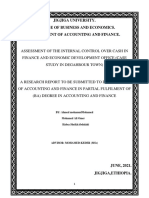 Advised ASSESSMENT OF THE INTERNAL CONTROL OVER CASH IN FINANCE AND ECONOMIC