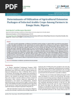 Determinants of Utilization of Agricultural Extension Packages of Selected Arable Crops