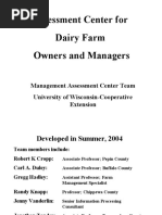 Assessment Center For Dairy Farm Owners and Managers