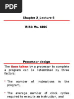 Chapter 2 - Lecture 6 Risc vs. Cisc