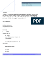 Task#1: CSL-113: Computer Programming Lab Semester BS CS - 1A Name: Muhammad Zain Enroll No: (02-134182-037)