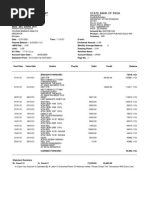 Statement of Account: State Bank of India