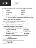 Grade 11 Sacred Scripture Examination 7 Third Midterm 2019-2020