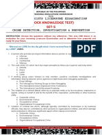 (Stock Knowledge Test) SET-5: Criminoligists Licensure Examination