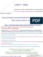 Unit V - VHDL: Very High Speed Harware Description Language (VHDL) VHDL Coding For Arithmetic Circuits